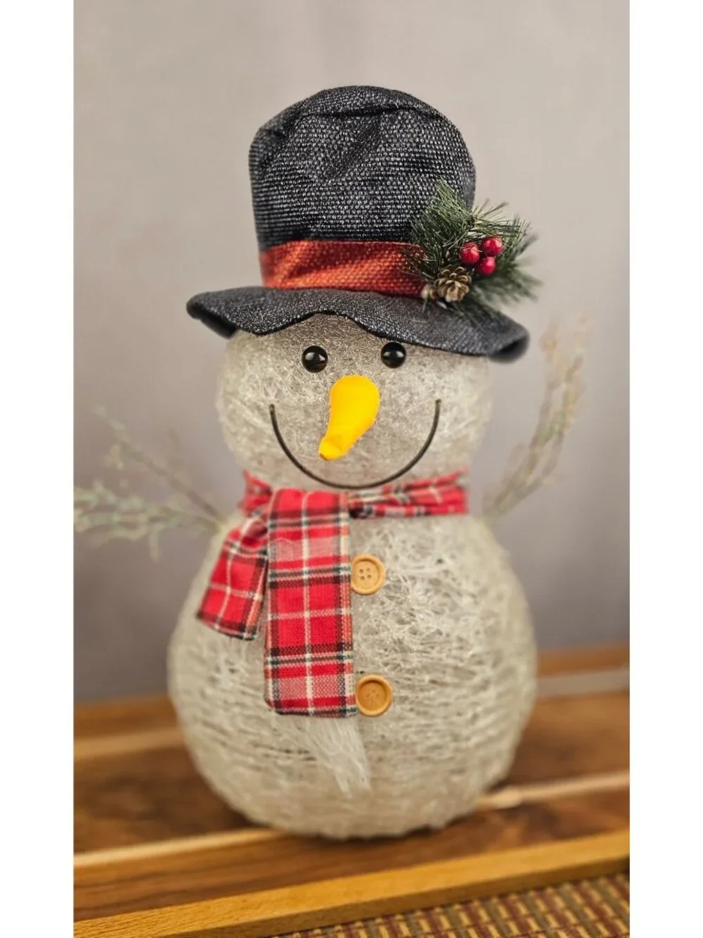 Festive Snowman Decoration With Hat & Scarf - 16